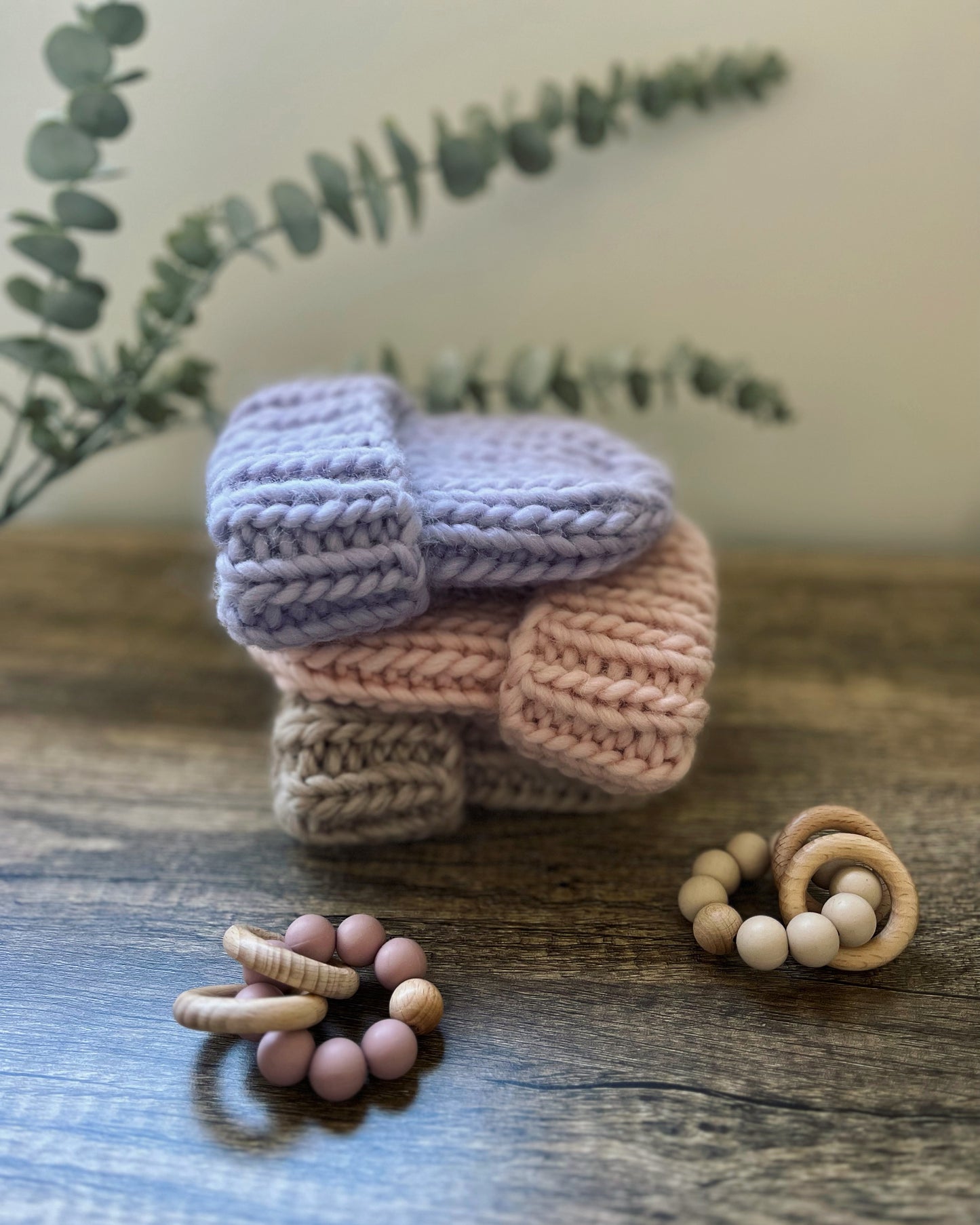 Chunky Oak Beanie ~ Lilac