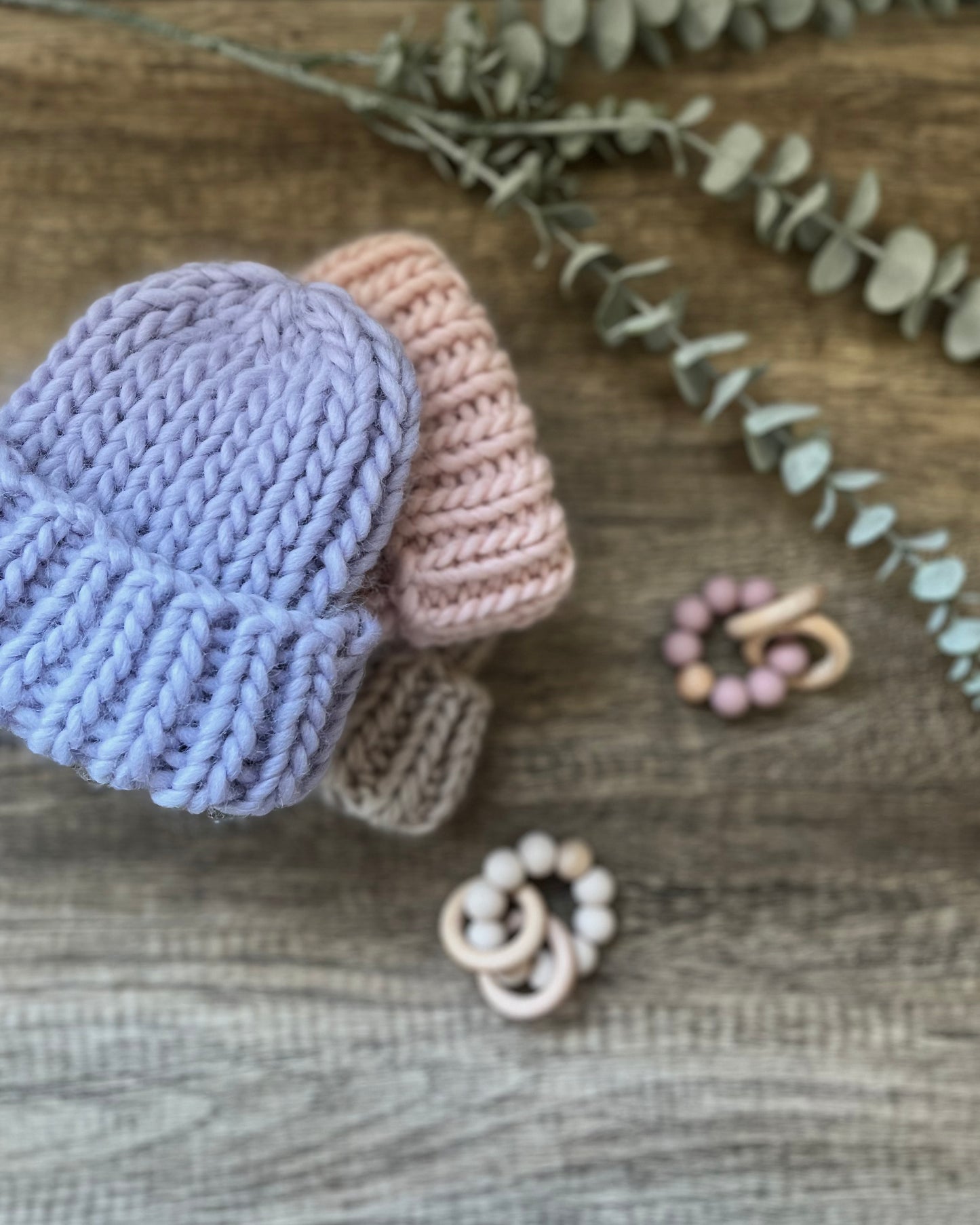 Chunky Oak Beanie ~ Lilac