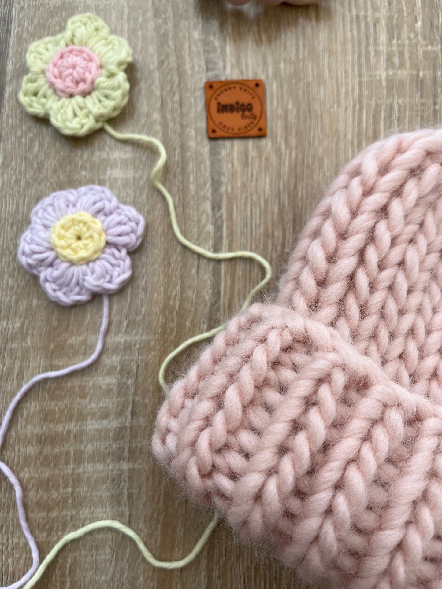 Chunky Oak Beanie ~ Cameo Rose