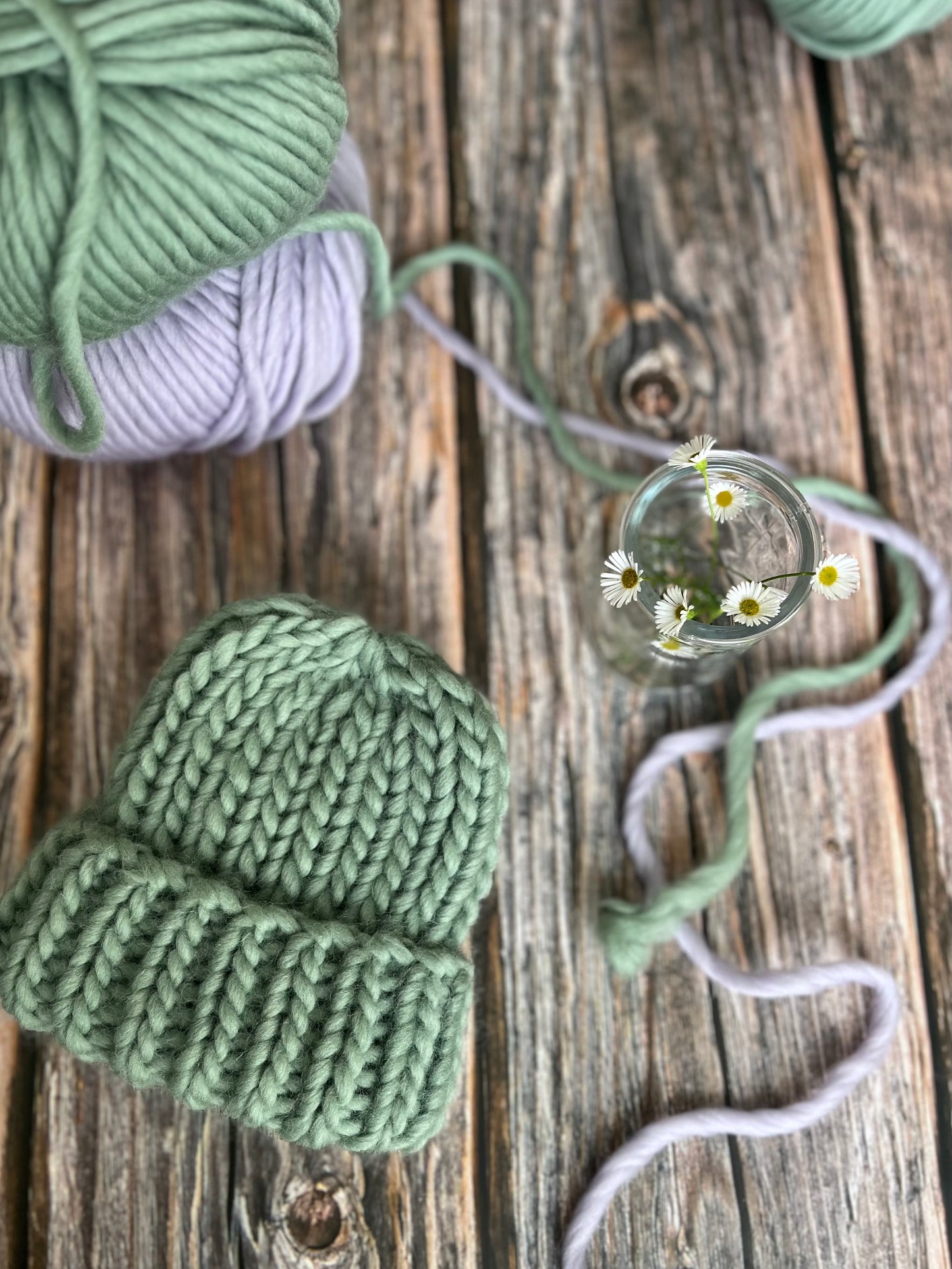 Chunky Oak Beanie ~ Eucalyptus